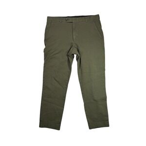 Todd Snyder Sutton Textured‎ Flat Front Pant Green Mens 33